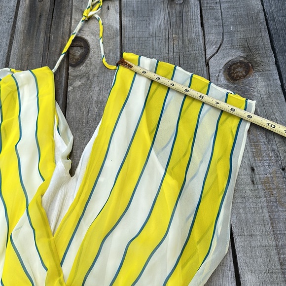 EUC Jealous Tomato Yellow, Cream and Navy Striped Dress - Picture 15 of 16